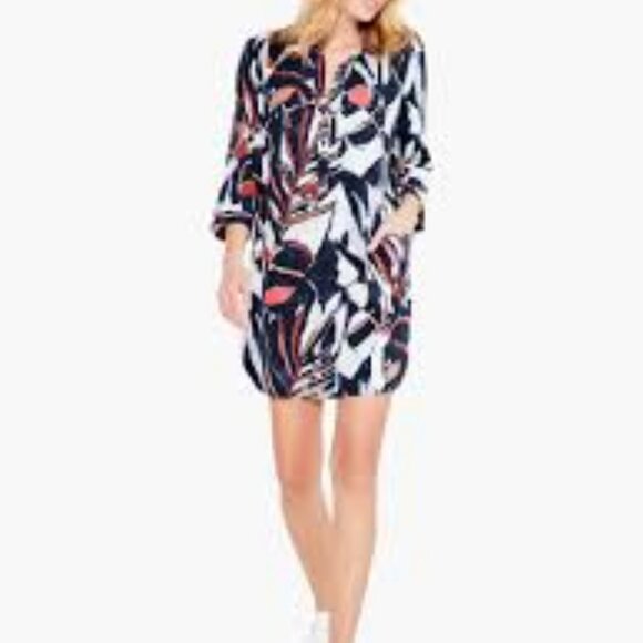 NIc + Zoe Size S Seaside Shade Three-Quarter-Sleeve Shirtdress, Gently Used - Picture 2 of 16